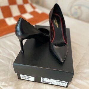 Saint Laurent Anja 90 Leather Pump-Size 38 in Black